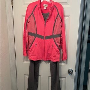 Neiman Marcus Women's track suit in neon Pink and Gray size L